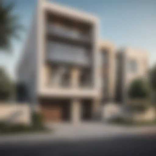 Stunning exterior of a modern townhouse in Dubai