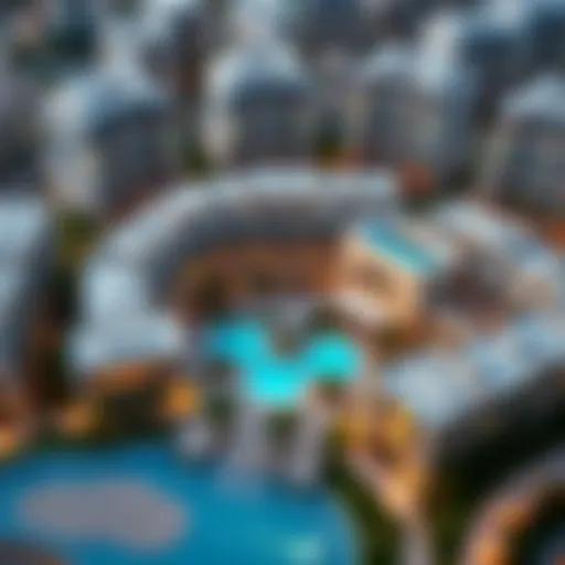 Aerial Perspective of Alaya Dubai Stunning aerial view of Alaya Dubai showcasing its unique architecture and layout