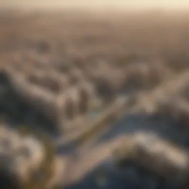 Luxury Residential Areas in Dubai Aerial view of Dubai skyline showcasing luxury residential areas