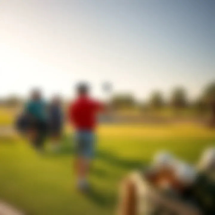 Golf enthusiasts enjoying a sunny day at Arada Jumeirah Golf Estates golf course