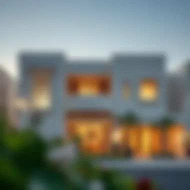 Luxurious exterior view of Baniyas Villas showcasing modern architecture