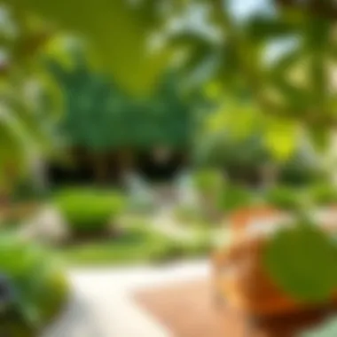 Serene Backyard Oasis at Barari Villa Beautiful backyard garden of Barari Villa with lush greenery and elegant landscaping