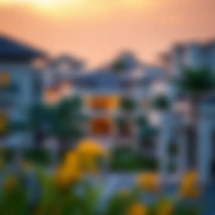 Premium Neighborhood Vibrancy in Dubai Vibrant neighborhood view featuring premium villas