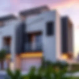 Stunning facade of Bianca Townhouses showcasing modern architecture