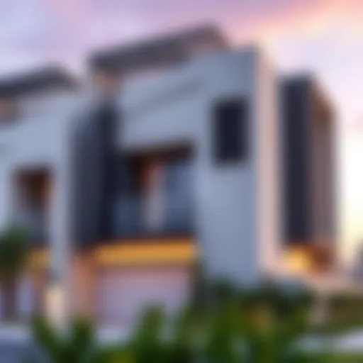 Stunning facade of Bianca Townhouses showcasing modern architecture