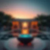 Stunning view of Bulgari Resort's architectural design at sunset