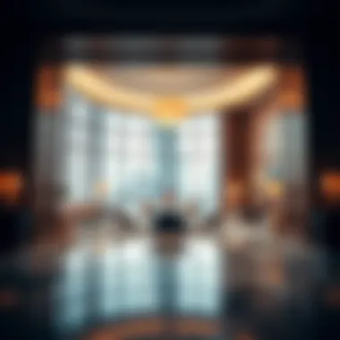 Elegant Interior of Burj Khalifa Luxurious interior decor of the Burj Khalifa, highlighting its modern elegance.