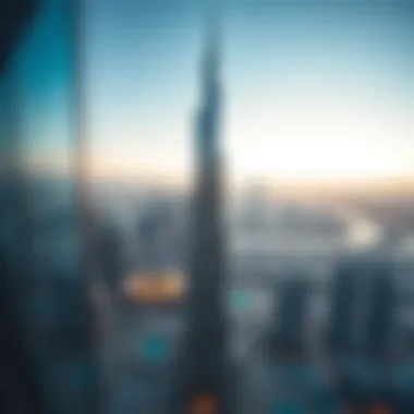 Breathtaking Cityscape from Observation Deck View from the observation deck of Burj Khalifa, capturing the breathtaking vistas of the city below.