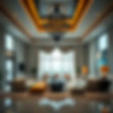 Interior design of a spacious villa, emphasizing elegance and style