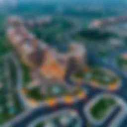 Aerial view of Calida Victory Heights showcasing its luxurious properties and green surroundings
