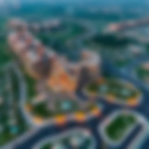 Aerial view of Calida Victory Heights showcasing its luxurious properties and green surroundings
