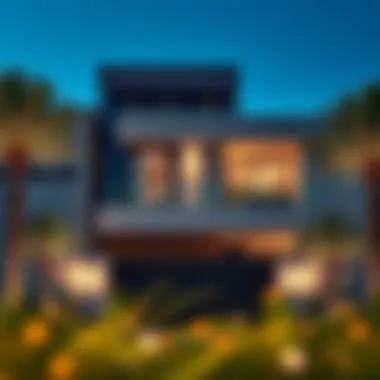 Luxurious villa facade showcasing modern design in Dubai