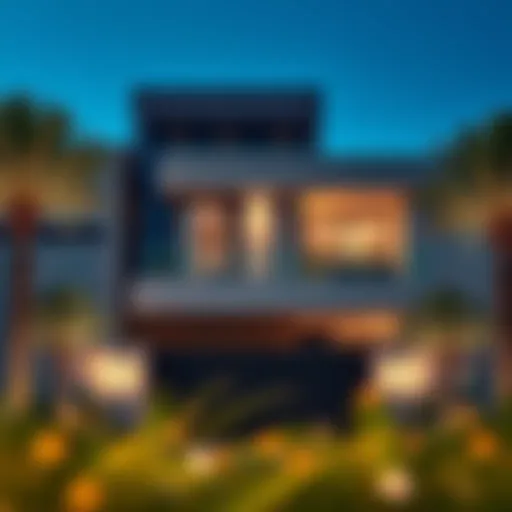 Luxurious villa facade showcasing modern design in Dubai