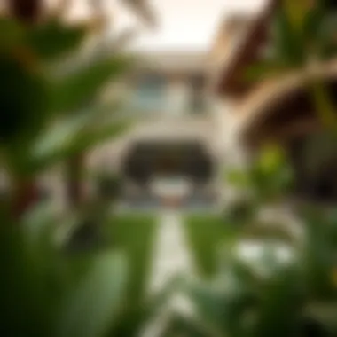 Private garden area of a villa in Dubai, emphasizing outdoor living