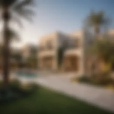 Beautifully Landscaped Backyard of Sidra Villas Spacious backyard area of a Sidra villa with landscaping