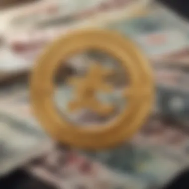 Currency Exchange Symbols Symbol of Euros and AED notes representing currency exchange