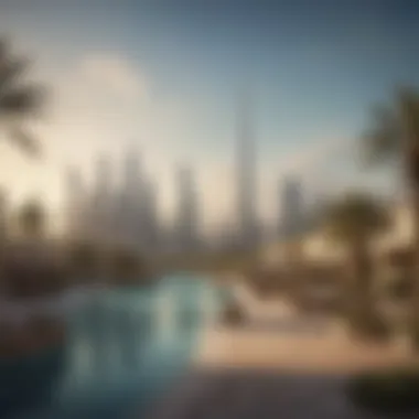 Dubai skyline with real estate properties