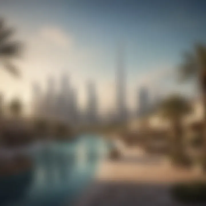 Dubai skyline with real estate properties