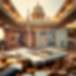 Illustration of currency exchange between INR and AED