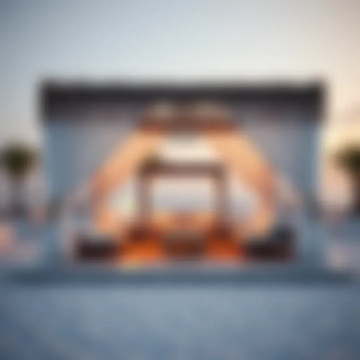 A luxurious cabana set up for relaxation, emphasizing comfort and elegance at Cove Beach.