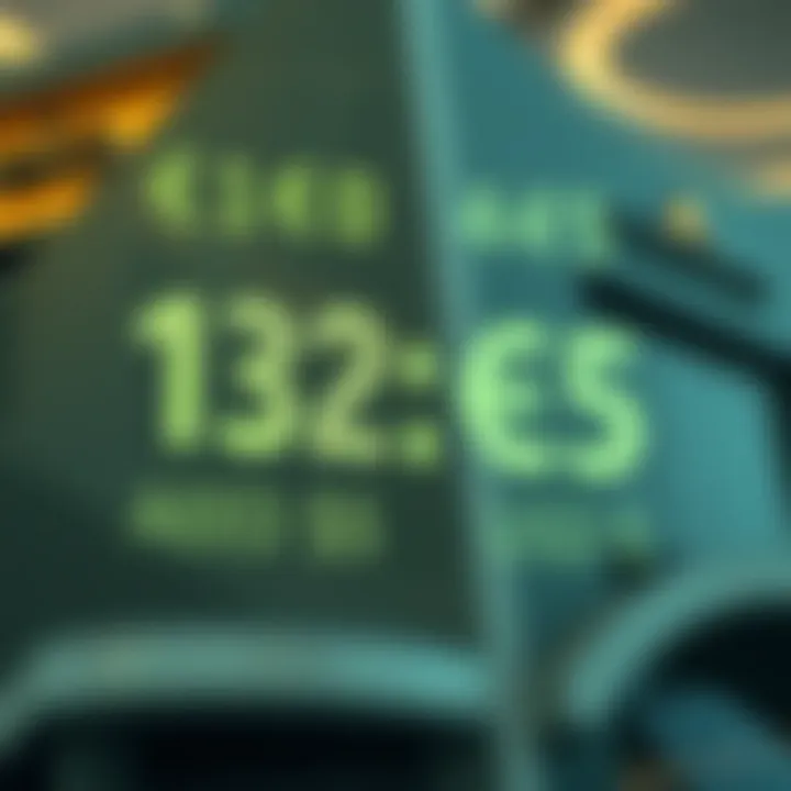 Currency exchange rates depicted graphically