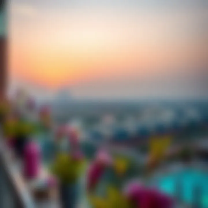 Breathtaking panoramic view from a balcony overlooking the community