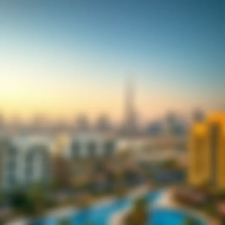 Panoramic view of Dubai skyline from Damac Residence highlighting its strategic location