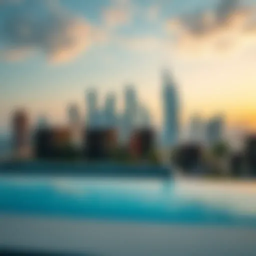 Luxury Residences Against a Stunning Skyline Stunning skyline view showcasing luxury residences