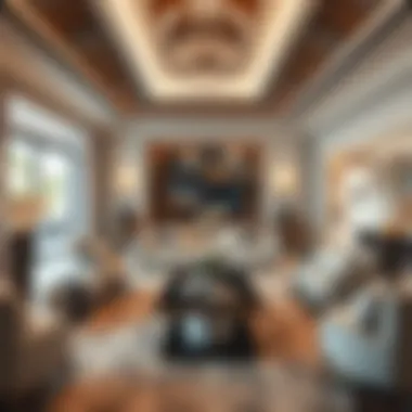 Sophisticated Interior Design Luxurious villa interior with sophisticated decor and open spaces