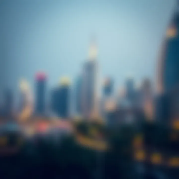 Dubai skyline with real estate properties