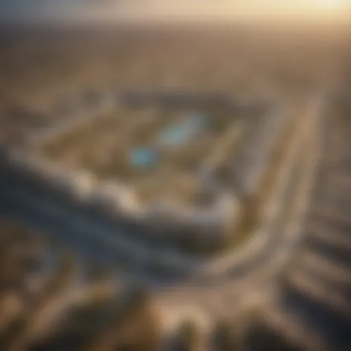 A stunning aerial view of Dubailand showcasing its vibrant landscape.