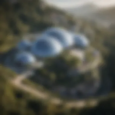 Eden's Unique Architecture Aerial view of Eden project showcasing its unique architecture