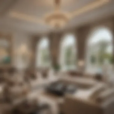 Sophisticated Living Space in Emirates Golf Club Villa Elegant living room interior in a villa at Emirates Golf Club