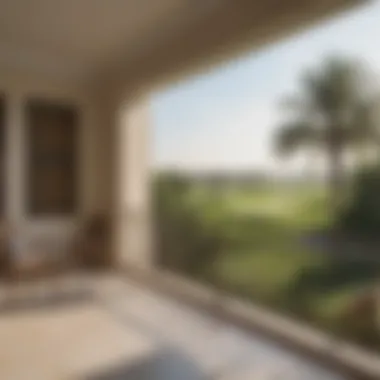 Stunning golf course view from a villa balcony