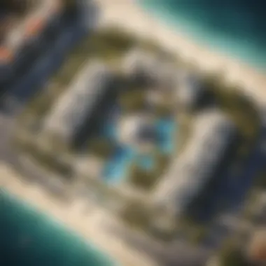 Architectural Layout from Above Aerial perspective of the architectural layout of Eome Palm Jumeirah