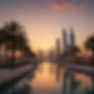 Eome Palm Jumeirah Skyline Stunning view of Eome Palm Jumeirah skyline at sunset