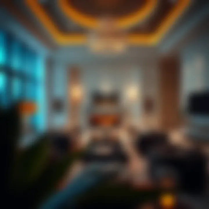 Customized interior of a luxurious villa