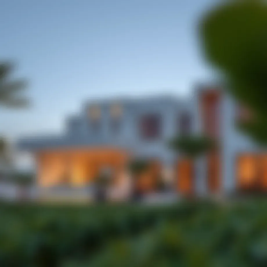 Luxury villa exterior showcasing modern architecture