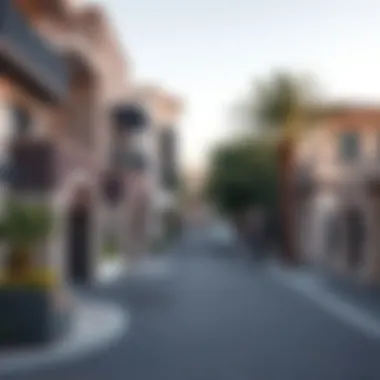 Charming Neighborhood in Dubai Vibrant Dubai neighborhood street view