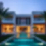 Stunning exterior view of Akoya Villas showcasing modern architecture