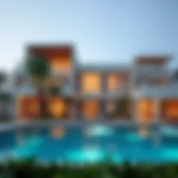 Luxurious villa exterior showcasing modern architecture
