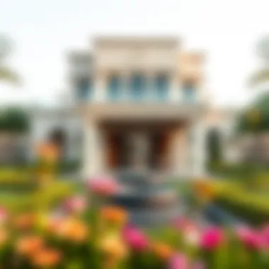 Beautifully landscaped garden surrounding Al Khail Heights Villa