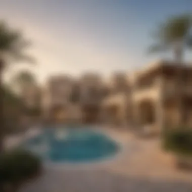 Panoramic view of the surrounding location of Al Reeman Villas in Dubai