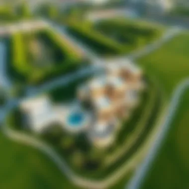 Aerial view of Al Waha Villas with surrounding lush landscapes