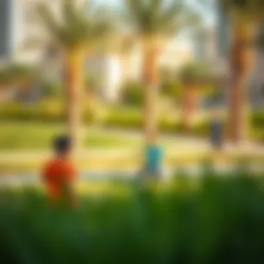 Kids playing in a community park within Arabian Ranches 2