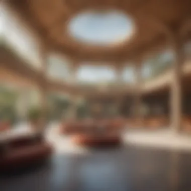 Interior of Furjan Pavilion Interior shot of Furjan Pavilion highlighting community gathering spaces