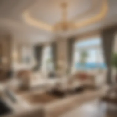 Luxurious Interior of Bay Villa Elegant interior design of a Bay Villa featuring luxurious furnishings and spacious layout