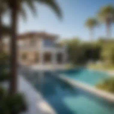 Beautiful Outdoor Area of Bay Villas Scenic outdoor space of Bay Villas with landscaped gardens and private pool