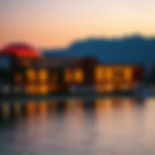 Stunning view of Bvlgari Resort Dubai at sunset