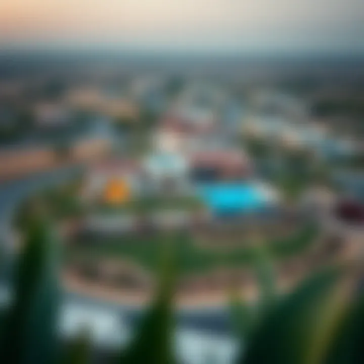 Aerial view of Caya Arabian Ranches 3 showcasing the luxurious villas and landscaped surroundings